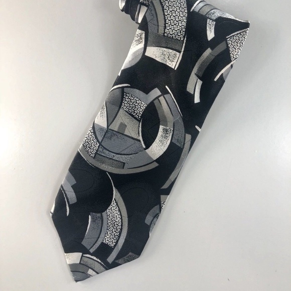 Donberry & Keats Black & Gray Geometric Tie T03 - Picture 1 of 3